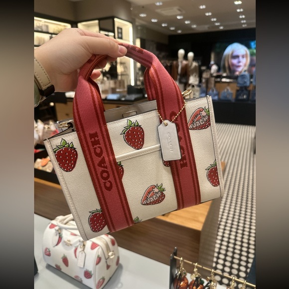 Coach Handbags - NWT！COACH SMITH TOTE BAG 24 WITH STRAWBERRY PRINT (COACH CAR80)